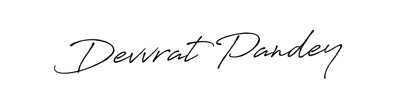 Create a beautiful signature design for name Devvrat Pandey. With this signature (Antro_Vectra_Bolder) fonts, you can make a handwritten signature for free. Devvrat Pandey signature style 7 images and pictures png