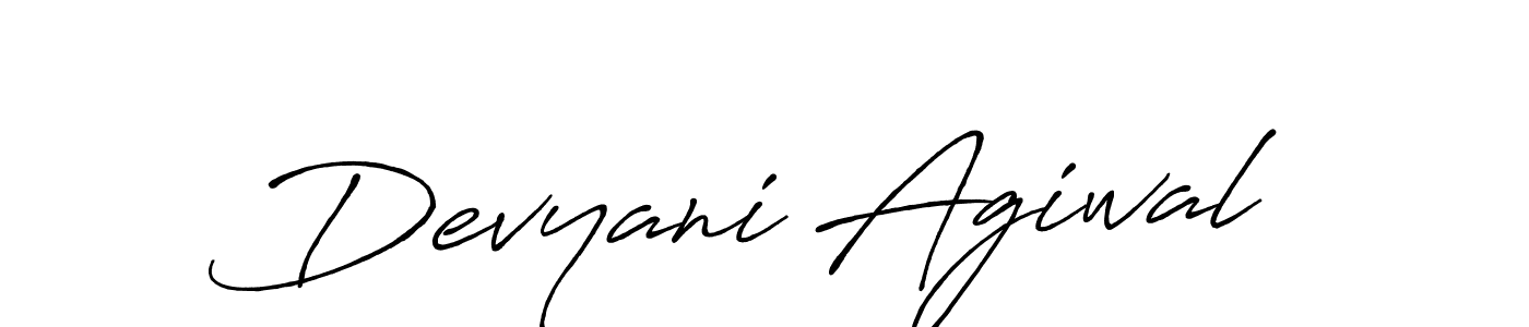 Create a beautiful signature design for name Devyani Agiwal. With this signature (Antro_Vectra_Bolder) fonts, you can make a handwritten signature for free. Devyani Agiwal signature style 7 images and pictures png