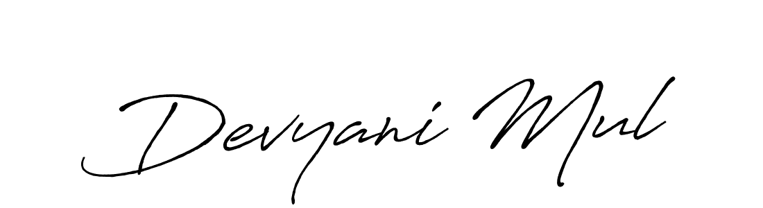 Devyani Mul stylish signature style. Best Handwritten Sign (Antro_Vectra_Bolder) for my name. Handwritten Signature Collection Ideas for my name Devyani Mul. Devyani Mul signature style 7 images and pictures png