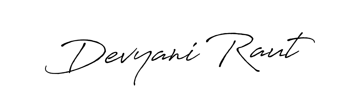Use a signature maker to create a handwritten signature online. With this signature software, you can design (Antro_Vectra_Bolder) your own signature for name Devyani Raut. Devyani Raut signature style 7 images and pictures png