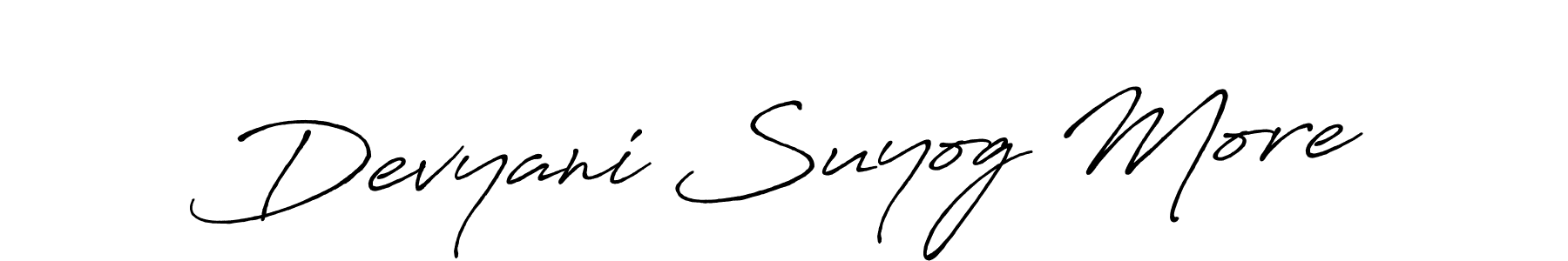 Make a beautiful signature design for name Devyani Suyog More. With this signature (Antro_Vectra_Bolder) style, you can create a handwritten signature for free. Devyani Suyog More signature style 7 images and pictures png