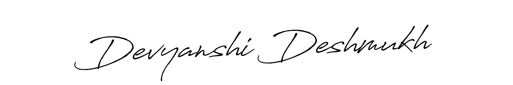 Create a beautiful signature design for name Devyanshi Deshmukh. With this signature (Antro_Vectra_Bolder) fonts, you can make a handwritten signature for free. Devyanshi Deshmukh signature style 7 images and pictures png