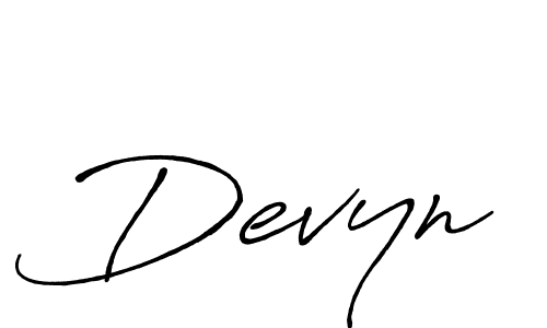 Create a beautiful signature design for name Devyn. With this signature (Antro_Vectra_Bolder) fonts, you can make a handwritten signature for free. Devyn signature style 7 images and pictures png