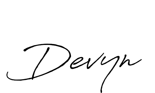 Design your own signature with our free online signature maker. With this signature software, you can create a handwritten (Antro_Vectra_Bolder) signature for name Devyn. Devyn signature style 7 images and pictures png