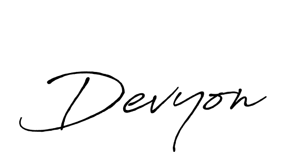 Create a beautiful signature design for name Devyon. With this signature (Antro_Vectra_Bolder) fonts, you can make a handwritten signature for free. Devyon signature style 7 images and pictures png