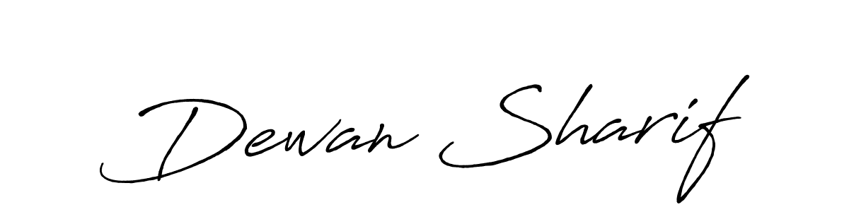 Make a beautiful signature design for name Dewan Sharif. With this signature (Antro_Vectra_Bolder) style, you can create a handwritten signature for free. Dewan Sharif signature style 7 images and pictures png