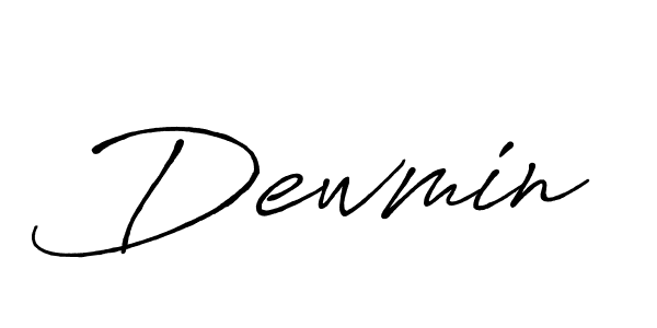 How to make Dewmin name signature. Use Antro_Vectra_Bolder style for creating short signs online. This is the latest handwritten sign. Dewmin signature style 7 images and pictures png