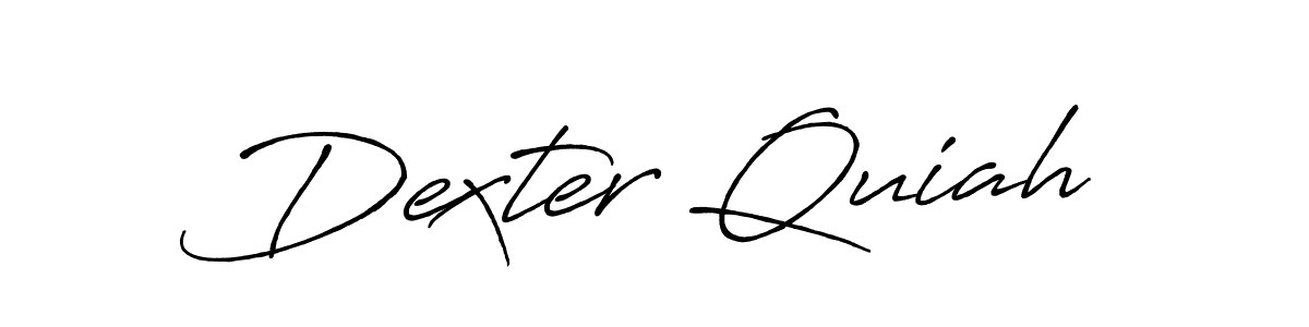 Use a signature maker to create a handwritten signature online. With this signature software, you can design (Antro_Vectra_Bolder) your own signature for name Dexter Quiah. Dexter Quiah signature style 7 images and pictures png