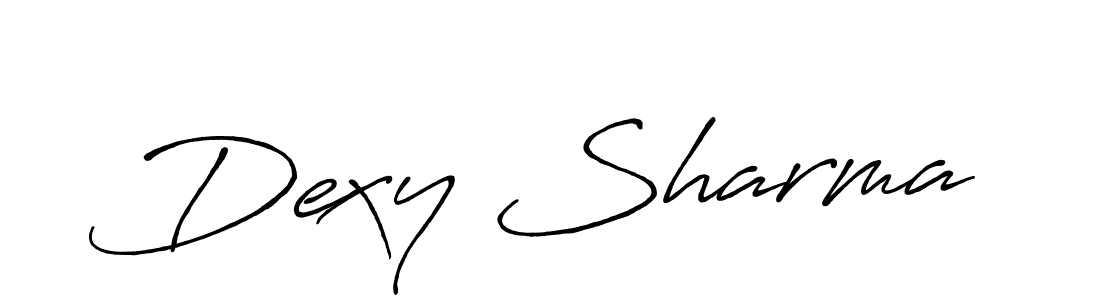 Design your own signature with our free online signature maker. With this signature software, you can create a handwritten (Antro_Vectra_Bolder) signature for name Dexy Sharma. Dexy Sharma signature style 7 images and pictures png