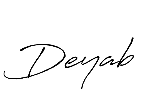 Use a signature maker to create a handwritten signature online. With this signature software, you can design (Antro_Vectra_Bolder) your own signature for name Deyab. Deyab signature style 7 images and pictures png