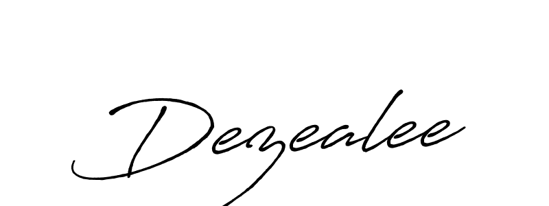 How to make Dezealee signature? Antro_Vectra_Bolder is a professional autograph style. Create handwritten signature for Dezealee name. Dezealee signature style 7 images and pictures png