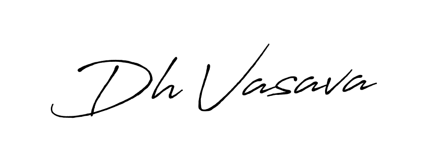 Create a beautiful signature design for name Dh Vasava. With this signature (Antro_Vectra_Bolder) fonts, you can make a handwritten signature for free. Dh Vasava signature style 7 images and pictures png