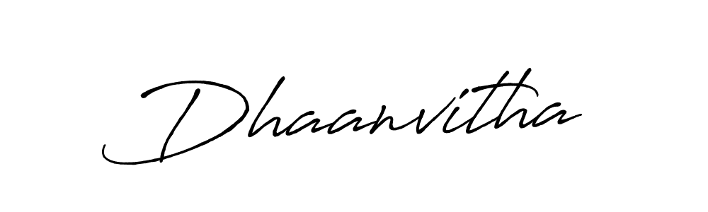 Make a beautiful signature design for name Dhaanvitha. With this signature (Antro_Vectra_Bolder) style, you can create a handwritten signature for free. Dhaanvitha signature style 7 images and pictures png