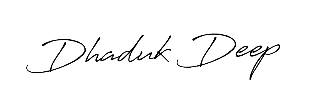 Design your own signature with our free online signature maker. With this signature software, you can create a handwritten (Antro_Vectra_Bolder) signature for name Dhaduk Deep. Dhaduk Deep signature style 7 images and pictures png
