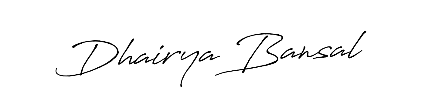 How to make Dhairya Bansal signature? Antro_Vectra_Bolder is a professional autograph style. Create handwritten signature for Dhairya Bansal name. Dhairya Bansal signature style 7 images and pictures png