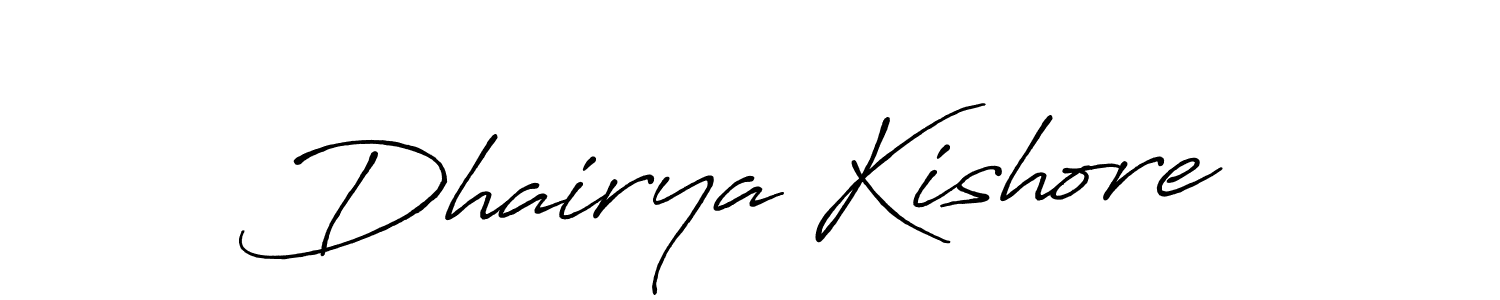 Similarly Antro_Vectra_Bolder is the best handwritten signature design. Signature creator online .You can use it as an online autograph creator for name Dhairya Kishore. Dhairya Kishore signature style 7 images and pictures png