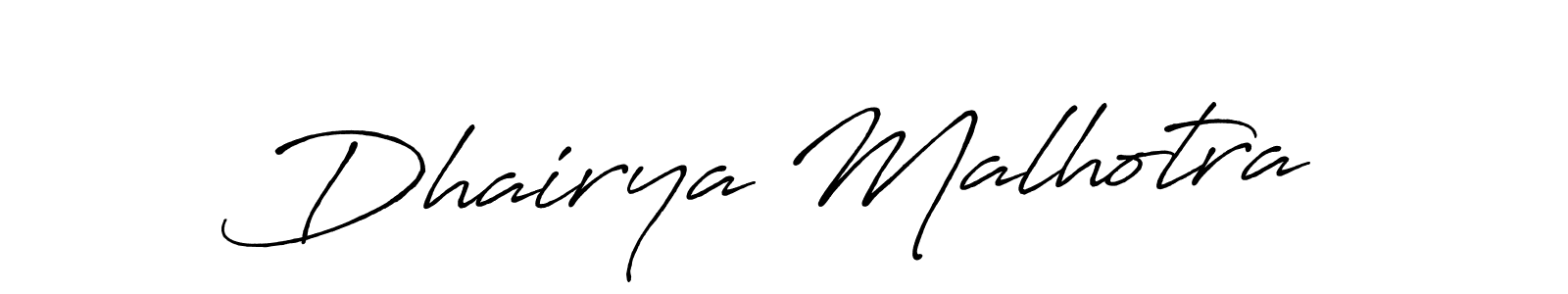 How to make Dhairya Malhotra name signature. Use Antro_Vectra_Bolder style for creating short signs online. This is the latest handwritten sign. Dhairya Malhotra signature style 7 images and pictures png