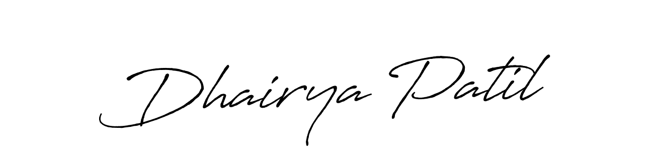 The best way (Antro_Vectra_Bolder) to make a short signature is to pick only two or three words in your name. The name Dhairya Patil include a total of six letters. For converting this name. Dhairya Patil signature style 7 images and pictures png