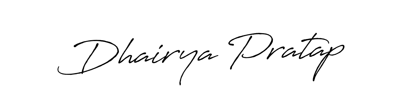 Make a beautiful signature design for name Dhairya Pratap. With this signature (Antro_Vectra_Bolder) style, you can create a handwritten signature for free. Dhairya Pratap signature style 7 images and pictures png