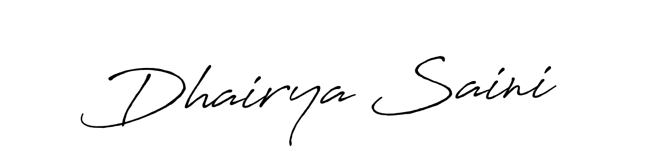 Antro_Vectra_Bolder is a professional signature style that is perfect for those who want to add a touch of class to their signature. It is also a great choice for those who want to make their signature more unique. Get Dhairya Saini name to fancy signature for free. Dhairya Saini signature style 7 images and pictures png