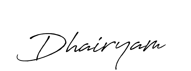 Make a beautiful signature design for name Dhairyam. With this signature (Antro_Vectra_Bolder) style, you can create a handwritten signature for free. Dhairyam signature style 7 images and pictures png
