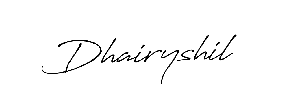 The best way (Antro_Vectra_Bolder) to make a short signature is to pick only two or three words in your name. The name Dhairyshil include a total of six letters. For converting this name. Dhairyshil signature style 7 images and pictures png