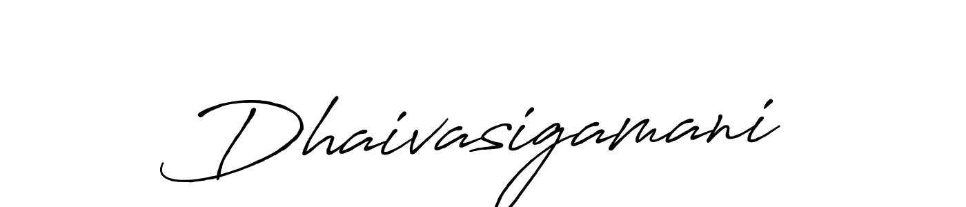 How to make Dhaivasigamani name signature. Use Antro_Vectra_Bolder style for creating short signs online. This is the latest handwritten sign. Dhaivasigamani signature style 7 images and pictures png