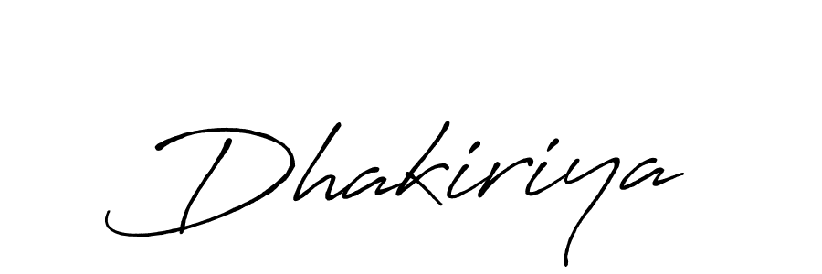 Use a signature maker to create a handwritten signature online. With this signature software, you can design (Antro_Vectra_Bolder) your own signature for name Dhakiriya. Dhakiriya signature style 7 images and pictures png