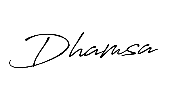 Create a beautiful signature design for name Dhamsa. With this signature (Antro_Vectra_Bolder) fonts, you can make a handwritten signature for free. Dhamsa signature style 7 images and pictures png