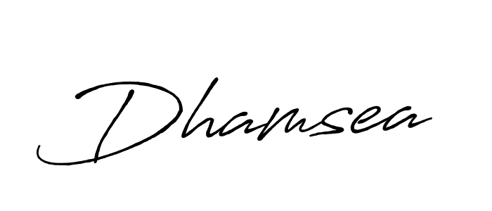 Use a signature maker to create a handwritten signature online. With this signature software, you can design (Antro_Vectra_Bolder) your own signature for name Dhamsea. Dhamsea signature style 7 images and pictures png