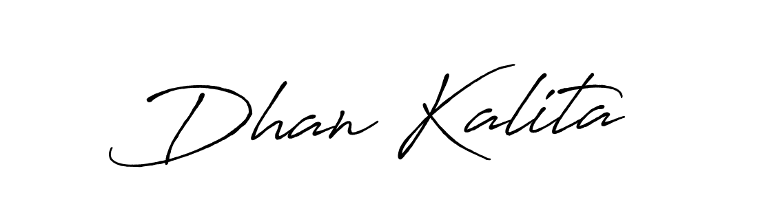 How to make Dhan Kalita name signature. Use Antro_Vectra_Bolder style for creating short signs online. This is the latest handwritten sign. Dhan Kalita signature style 7 images and pictures png