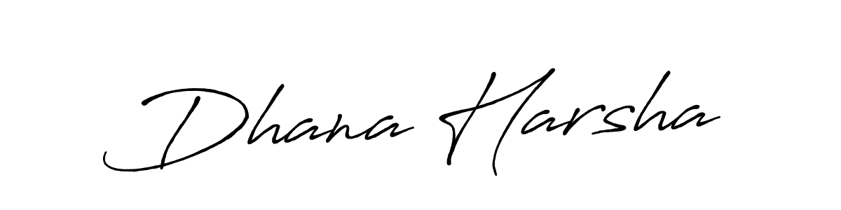 Create a beautiful signature design for name Dhana Harsha. With this signature (Antro_Vectra_Bolder) fonts, you can make a handwritten signature for free. Dhana Harsha signature style 7 images and pictures png