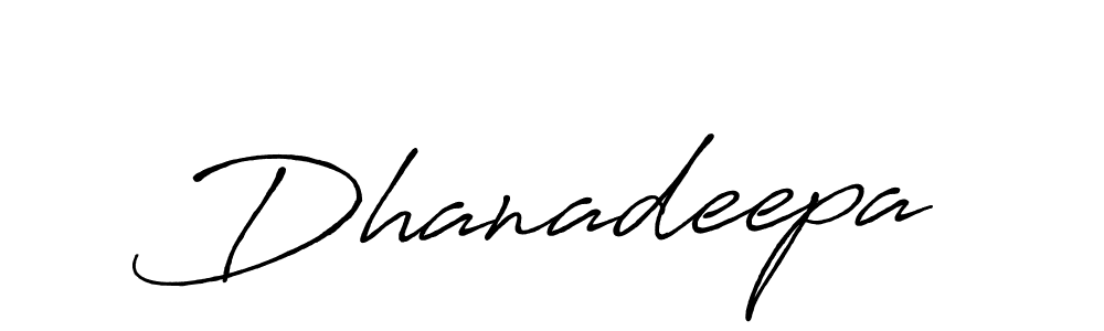 How to make Dhanadeepa name signature. Use Antro_Vectra_Bolder style for creating short signs online. This is the latest handwritten sign. Dhanadeepa signature style 7 images and pictures png