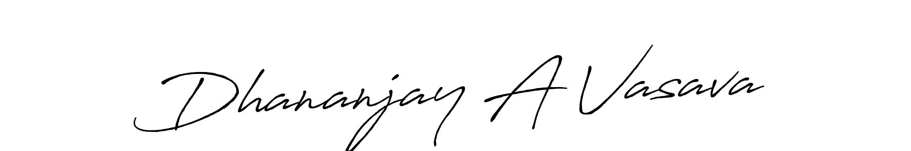 Make a beautiful signature design for name Dhananjay A Vasava. With this signature (Antro_Vectra_Bolder) style, you can create a handwritten signature for free. Dhananjay A Vasava signature style 7 images and pictures png