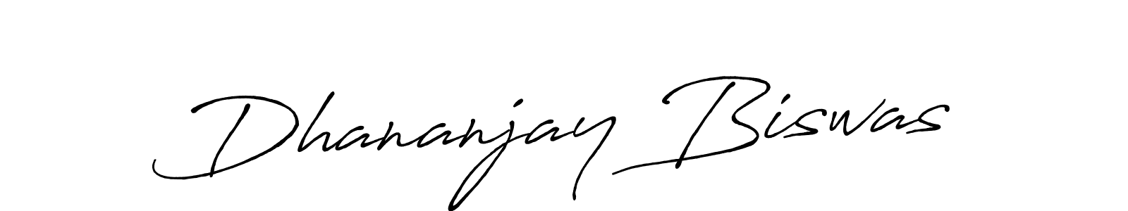 Make a beautiful signature design for name Dhananjay Biswas. With this signature (Antro_Vectra_Bolder) style, you can create a handwritten signature for free. Dhananjay Biswas signature style 7 images and pictures png