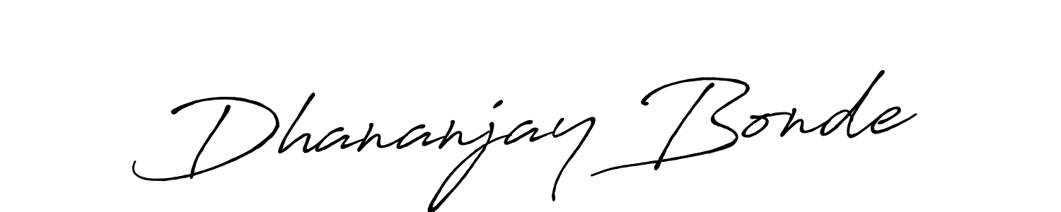 Make a beautiful signature design for name Dhananjay Bonde. With this signature (Antro_Vectra_Bolder) style, you can create a handwritten signature for free. Dhananjay Bonde signature style 7 images and pictures png