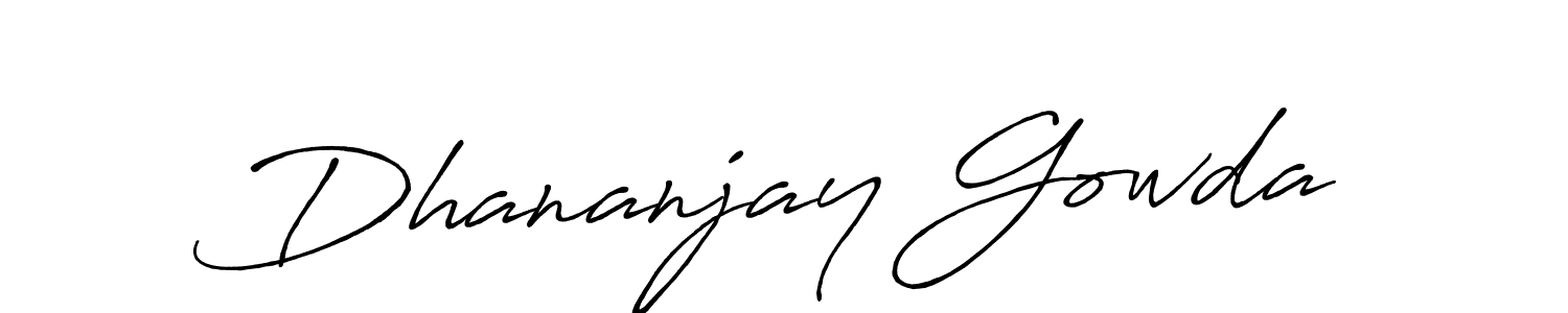 Antro_Vectra_Bolder is a professional signature style that is perfect for those who want to add a touch of class to their signature. It is also a great choice for those who want to make their signature more unique. Get Dhananjay Gowda name to fancy signature for free. Dhananjay Gowda signature style 7 images and pictures png