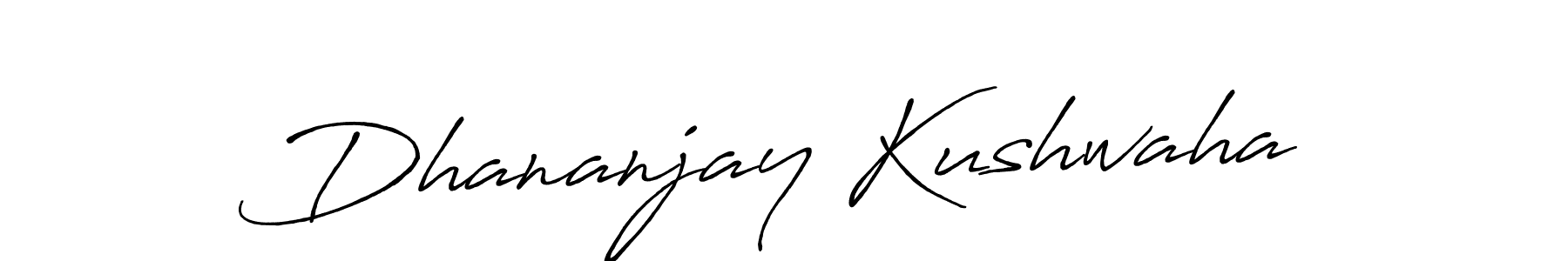 Create a beautiful signature design for name Dhananjay Kushwaha. With this signature (Antro_Vectra_Bolder) fonts, you can make a handwritten signature for free. Dhananjay Kushwaha signature style 7 images and pictures png