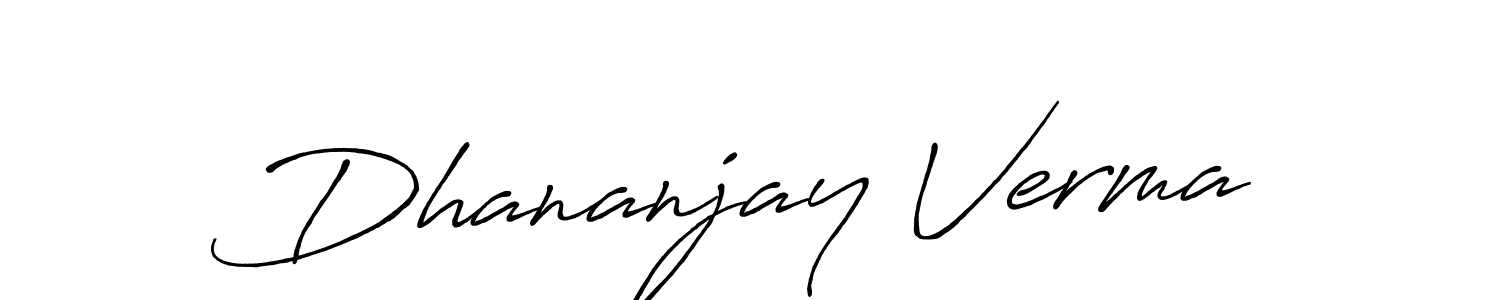 Make a beautiful signature design for name Dhananjay Verma. With this signature (Antro_Vectra_Bolder) style, you can create a handwritten signature for free. Dhananjay Verma signature style 7 images and pictures png