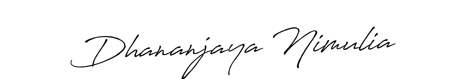You should practise on your own different ways (Antro_Vectra_Bolder) to write your name (Dhananjaya Nimulia) in signature. don't let someone else do it for you. Dhananjaya Nimulia signature style 7 images and pictures png