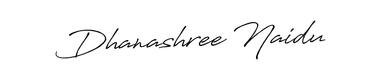 Make a beautiful signature design for name Dhanashree Naidu. With this signature (Antro_Vectra_Bolder) style, you can create a handwritten signature for free. Dhanashree Naidu signature style 7 images and pictures png