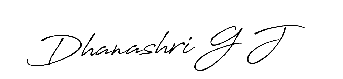 How to make Dhanashri G J name signature. Use Antro_Vectra_Bolder style for creating short signs online. This is the latest handwritten sign. Dhanashri G J signature style 7 images and pictures png