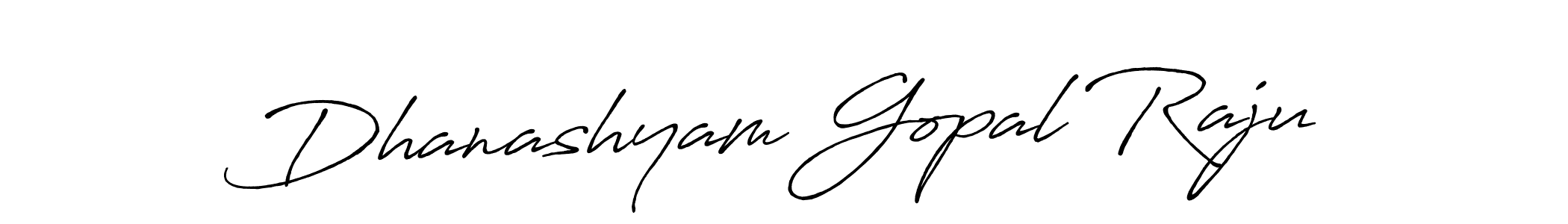 Create a beautiful signature design for name Dhanashyam Gopal Raju. With this signature (Antro_Vectra_Bolder) fonts, you can make a handwritten signature for free. Dhanashyam Gopal Raju signature style 7 images and pictures png