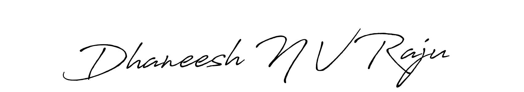 This is the best signature style for the Dhaneesh N V Raju name. Also you like these signature font (Antro_Vectra_Bolder). Mix name signature. Dhaneesh N V Raju signature style 7 images and pictures png