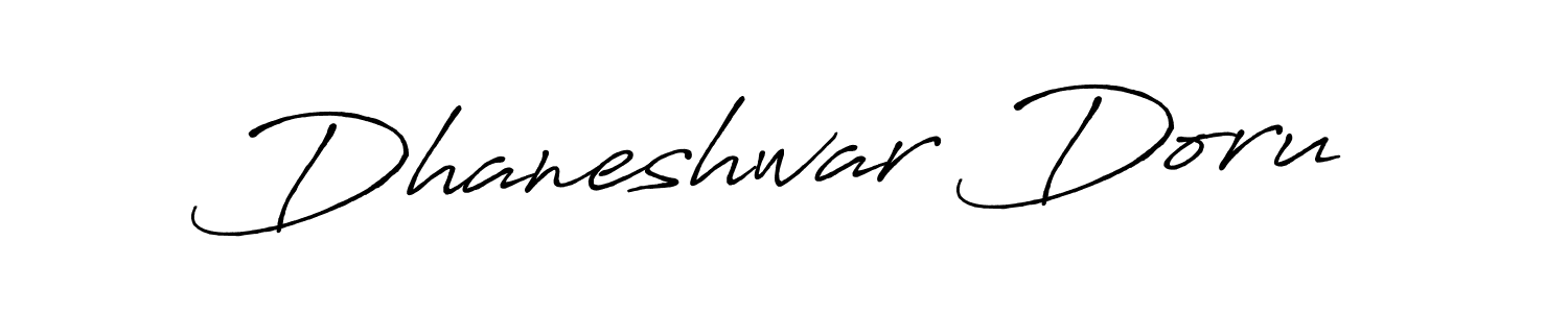 How to make Dhaneshwar Doru name signature. Use Antro_Vectra_Bolder style for creating short signs online. This is the latest handwritten sign. Dhaneshwar Doru signature style 7 images and pictures png