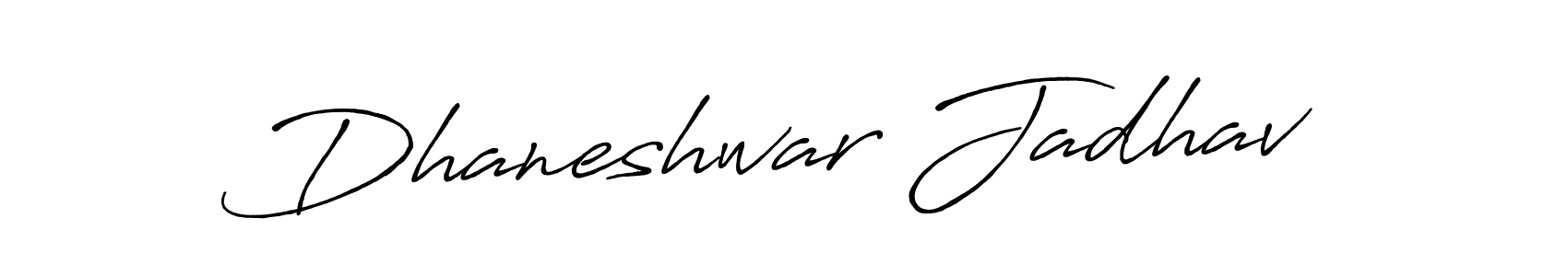 How to make Dhaneshwar Jadhav name signature. Use Antro_Vectra_Bolder style for creating short signs online. This is the latest handwritten sign. Dhaneshwar Jadhav signature style 7 images and pictures png