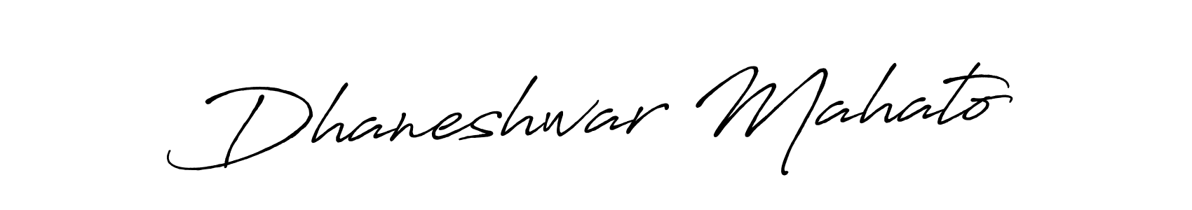 How to make Dhaneshwar Mahato name signature. Use Antro_Vectra_Bolder style for creating short signs online. This is the latest handwritten sign. Dhaneshwar Mahato signature style 7 images and pictures png