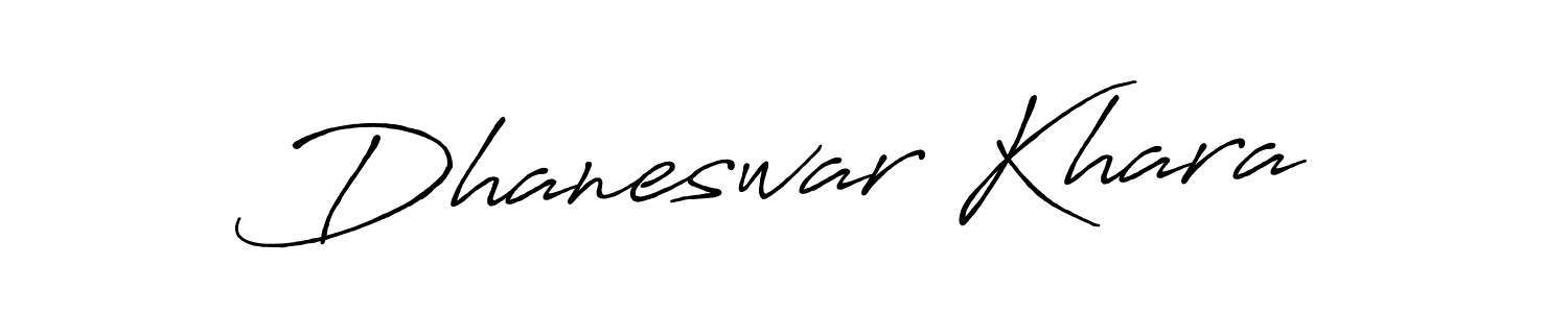 How to make Dhaneswar Khara name signature. Use Antro_Vectra_Bolder style for creating short signs online. This is the latest handwritten sign. Dhaneswar Khara signature style 7 images and pictures png