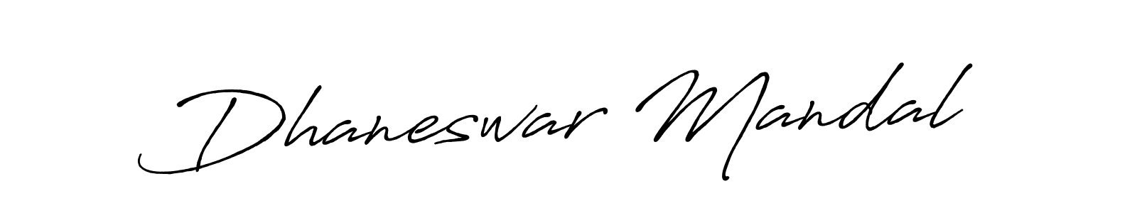 How to make Dhaneswar Mandal name signature. Use Antro_Vectra_Bolder style for creating short signs online. This is the latest handwritten sign. Dhaneswar Mandal signature style 7 images and pictures png