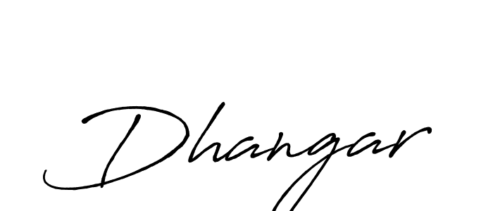 Use a signature maker to create a handwritten signature online. With this signature software, you can design (Antro_Vectra_Bolder) your own signature for name Dhangar. Dhangar signature style 7 images and pictures png